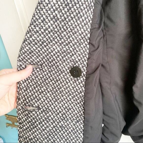 LOFT Cotton Wool Blend Double Breasted Peacoat Winter Pea Coat Buttons XS Black - Picture 8 of 16